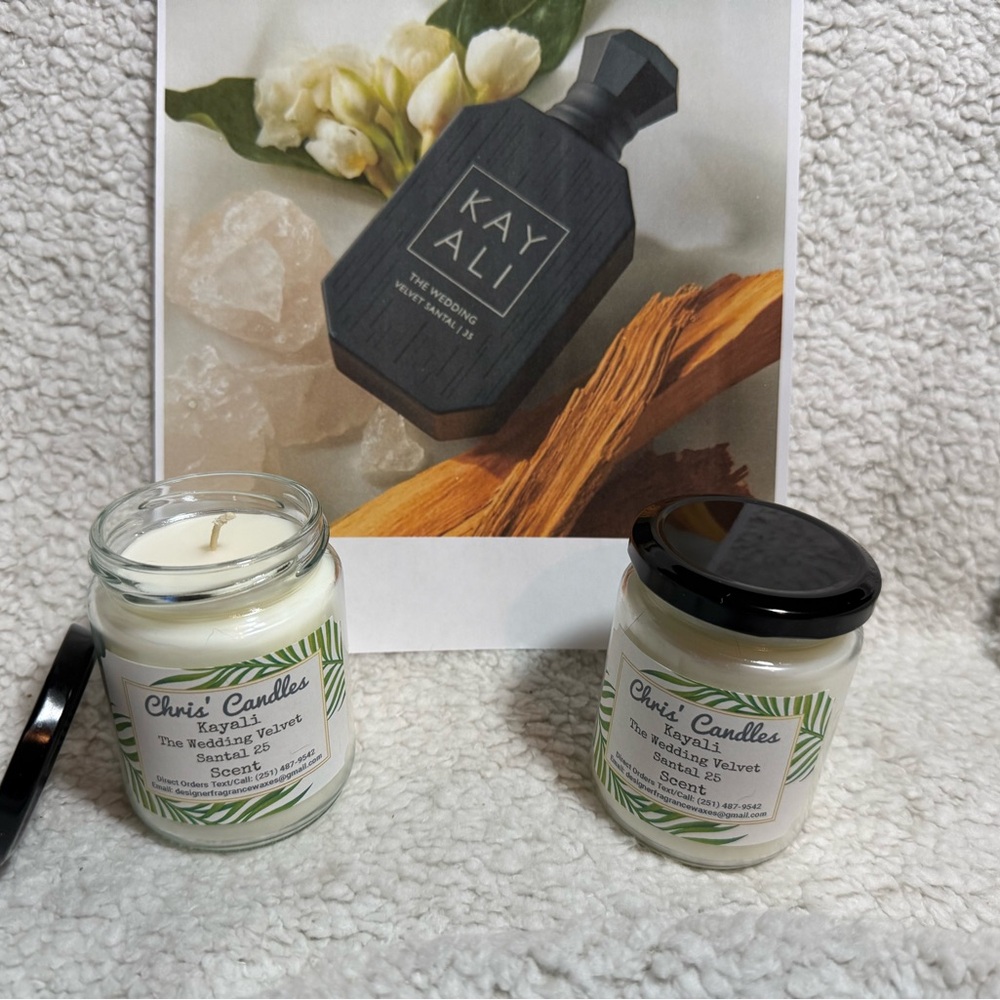 Two 8oz Kayali The Wedding Velvet Santal 35 Scent Candles